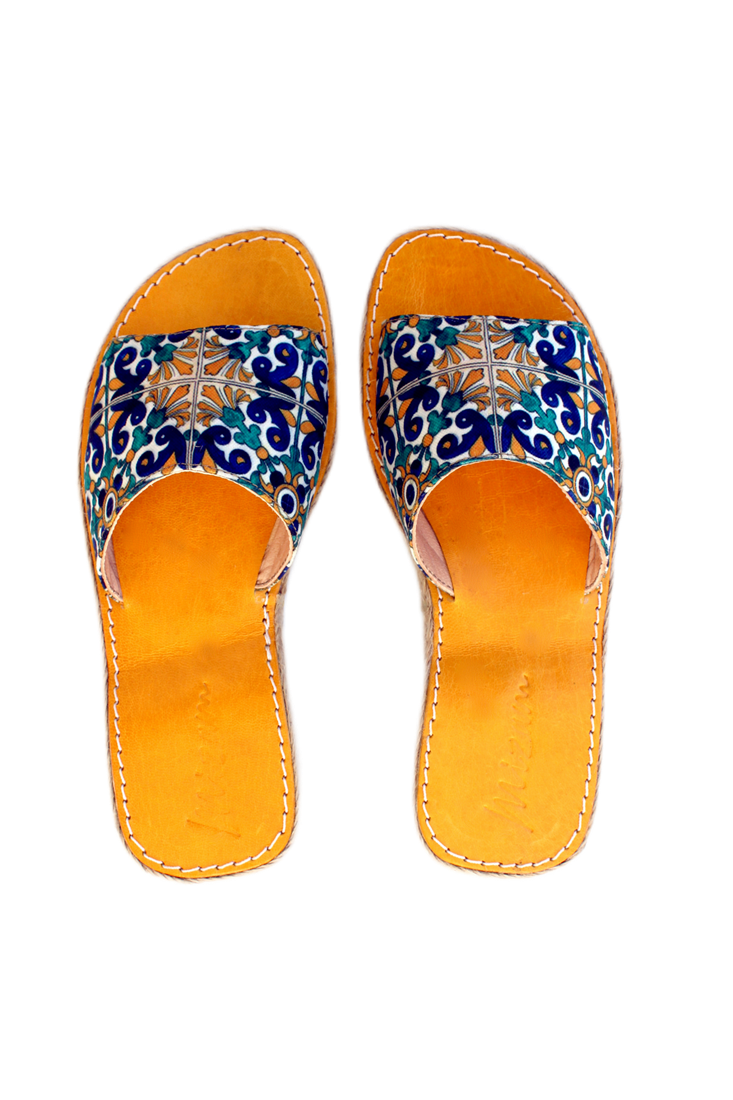 Mule Chehili motif Azul