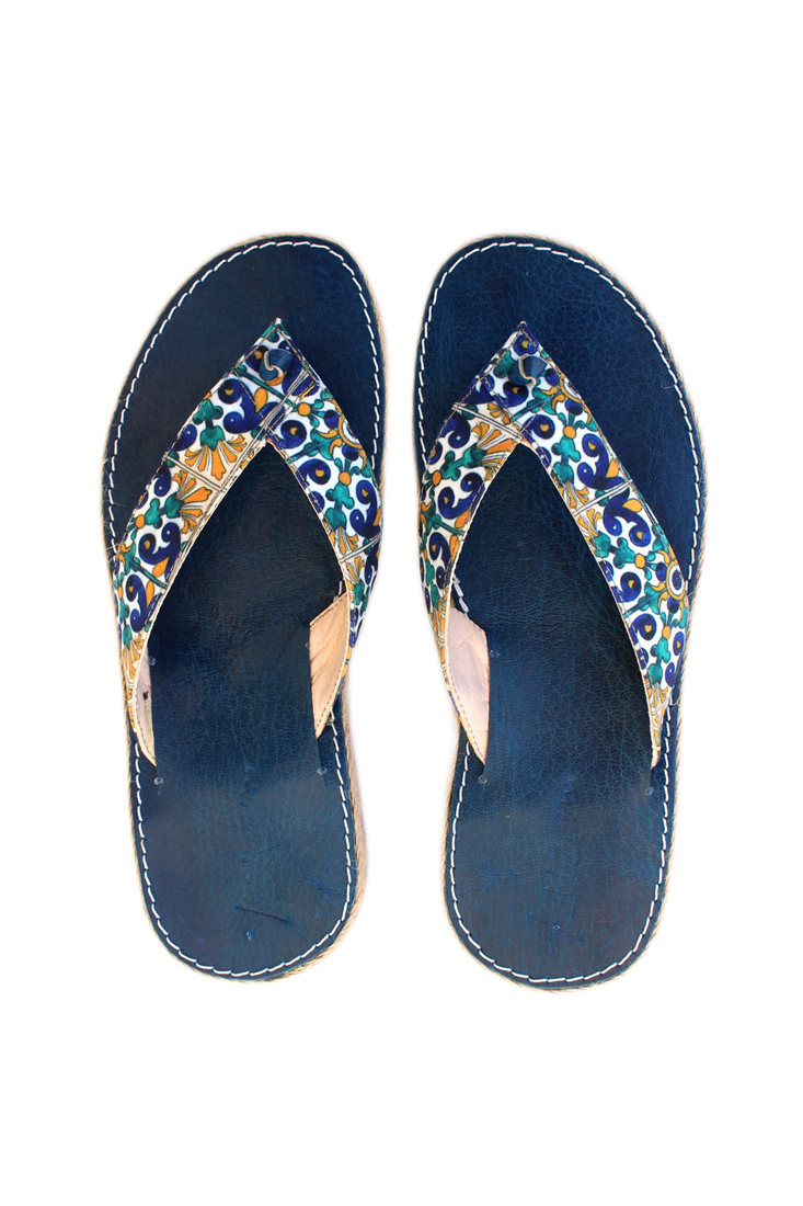 Mule Guebili motif Azul